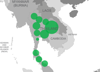 Boron deficiency map of Thailand