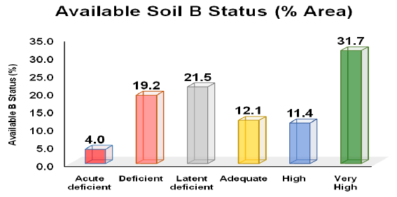 Available soil boron status (percentage by area)