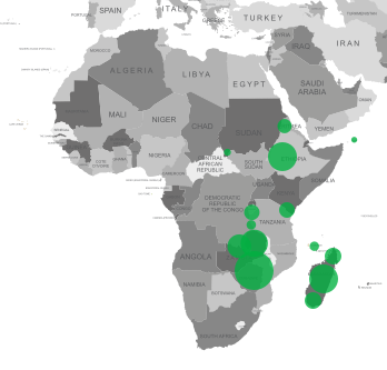 Boron deficiency map for East and Southeast Africa