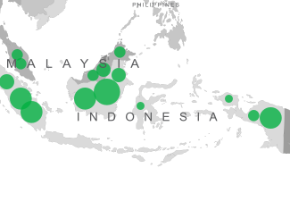 Boron deficiency map of Indonesia and Malaysia