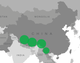 Boron deficiency map for Southwest China